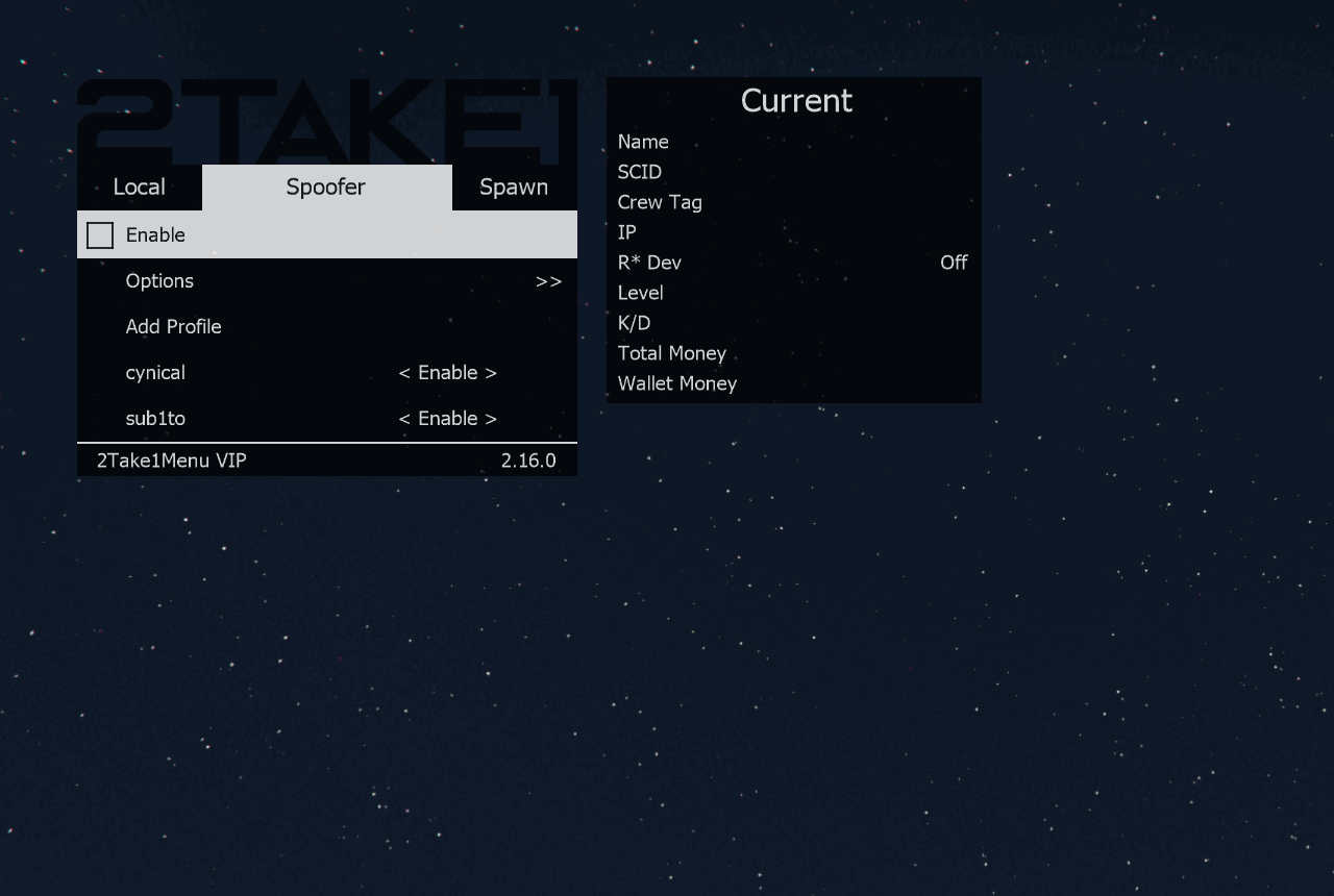 Player Spoofer - 2Take1Menu